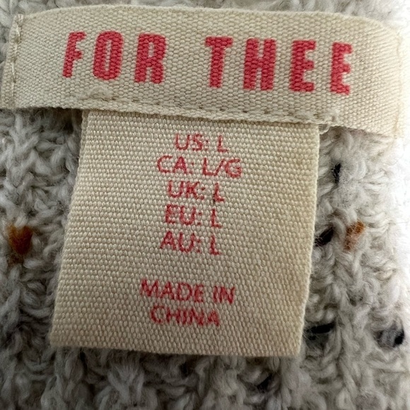 FOR THEE ECRU AND MULTI SWEATER size Large - Picture 5 of 8